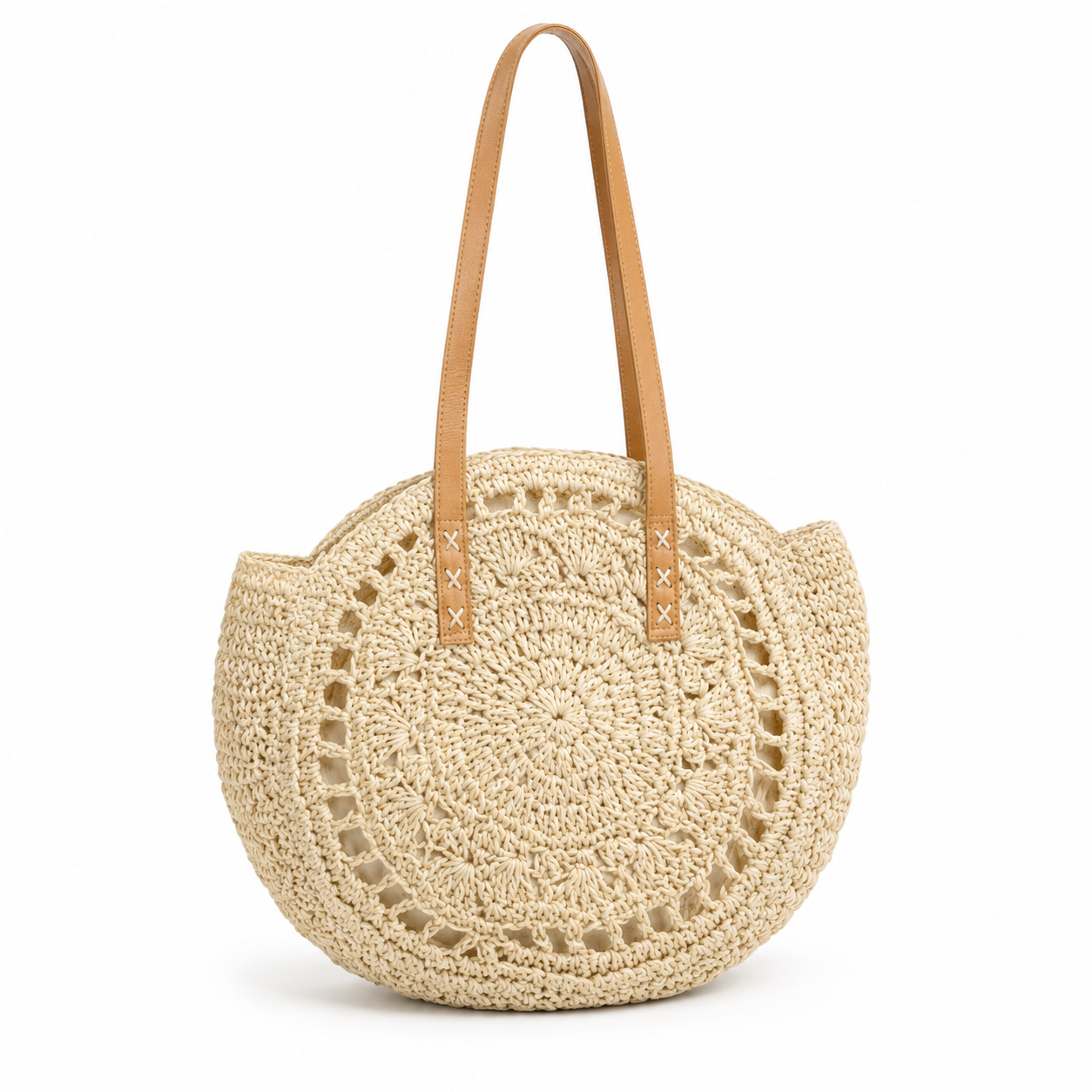 Round Straw Shoulder Bag