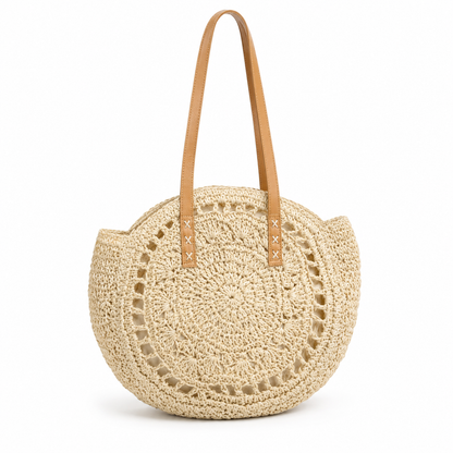 Round Straw Shoulder Bag