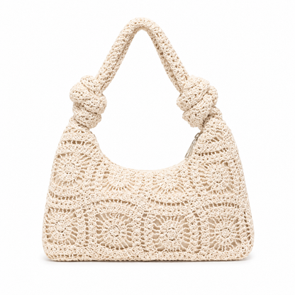 Knotted Crochet Baguette Bag