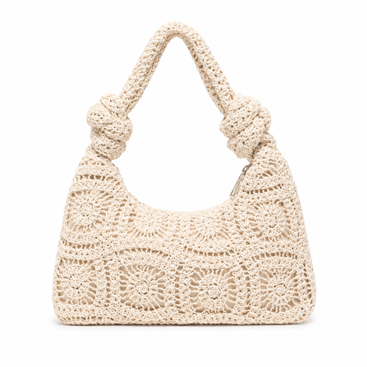 Gehäkelte Baguette-Tasche mit Knoten